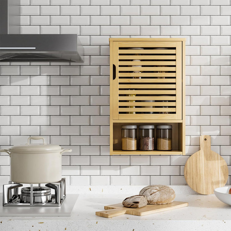 Ebern Designs Natural Bathroom Storage Wall Mounted, Hanging